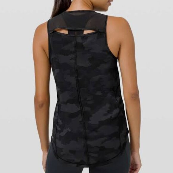 Lululemon Sculpt Tank Heritage 365 Camo Size 8 Black Gray Active Sleeveless Top - Picture 1 of 7